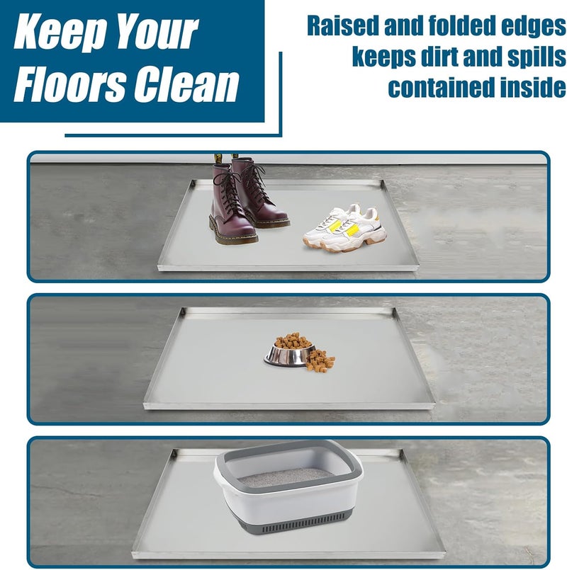 confote Stainless Steel Replacement Tray for Dog Crate, 35.4"x21.9" Pet Cage Floor Pan Chew-Proof & Crack-Proof - Image 4